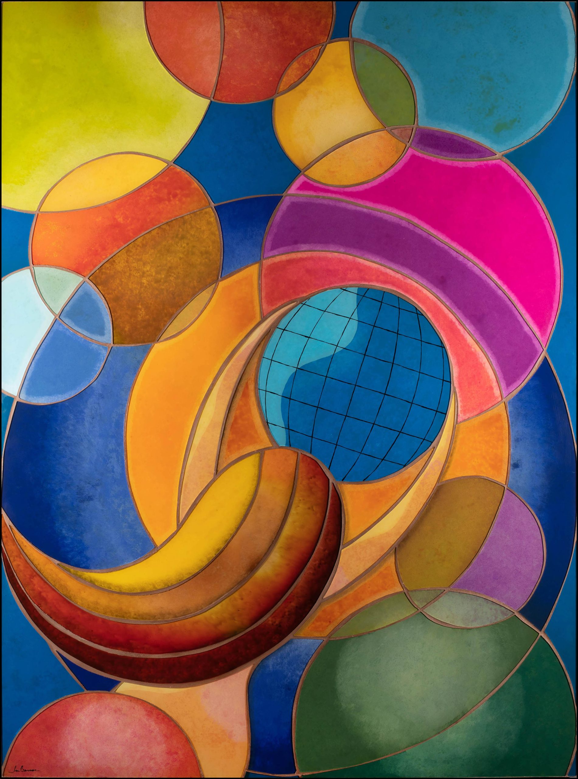 Ju Barros – Affectio – 120cm x 90cm – mosaico com pintura em vidro – 2022