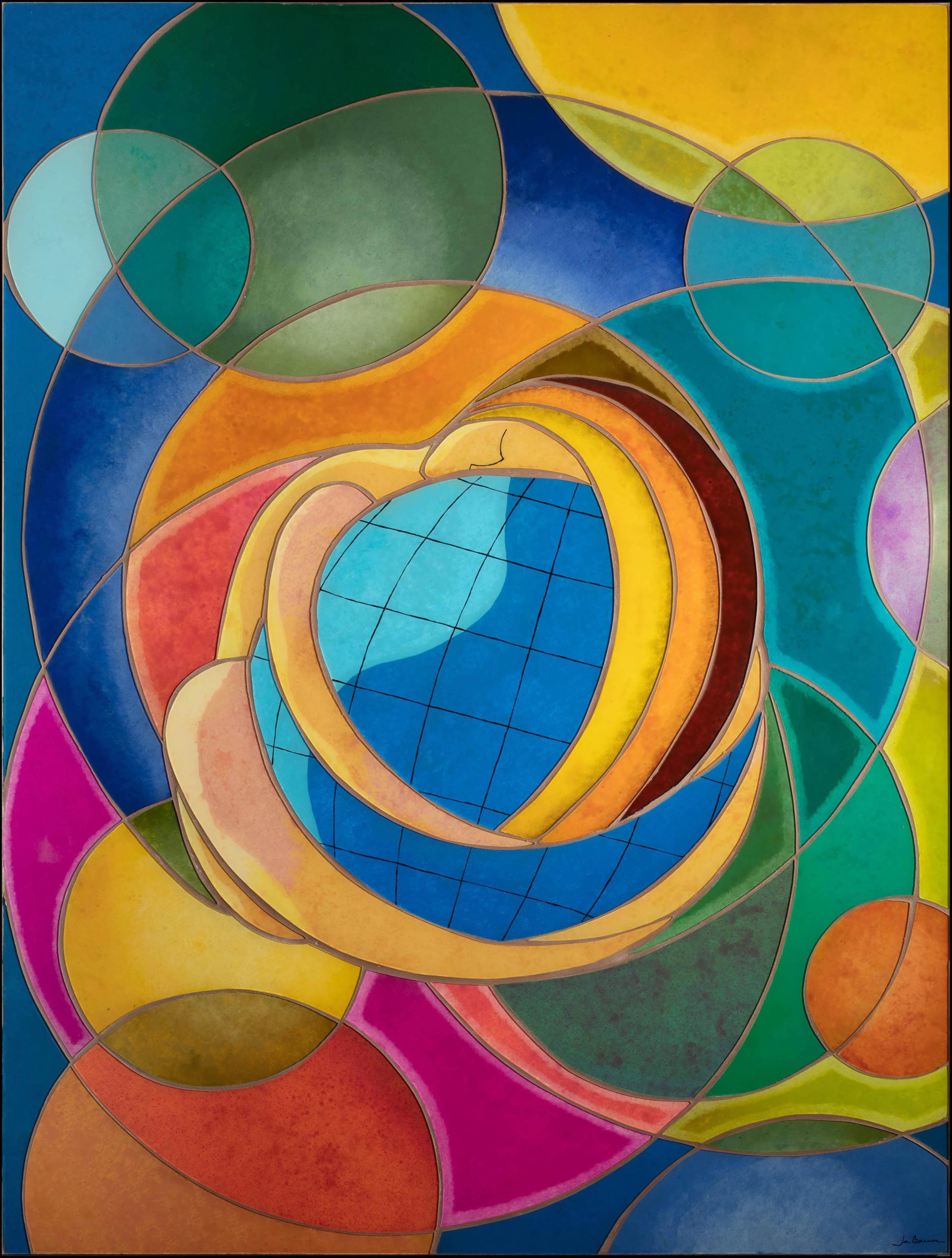Ju Barros – Curare – 120cm x 90cm – mosaico com pintura em vidro – 2022