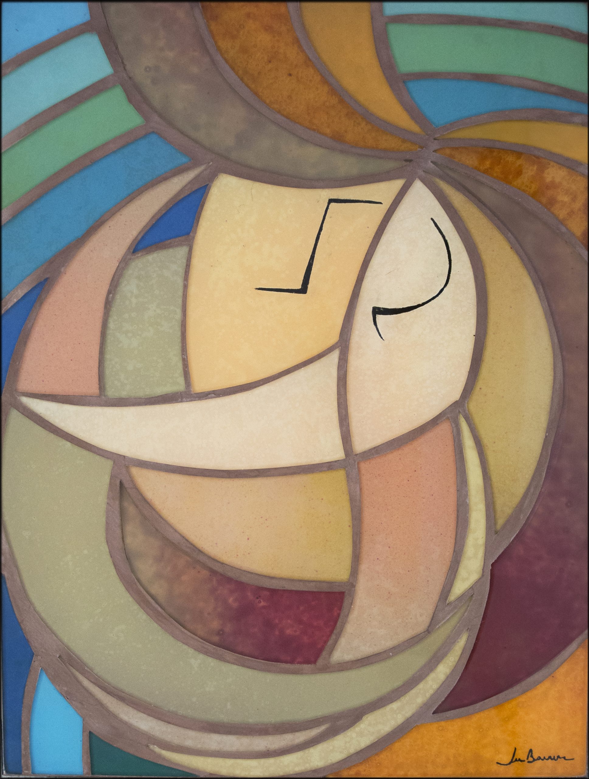 Ju Barros – Elos do Sentir – 40cm x 30cm – mosaico com pintura em vidro – 2021
