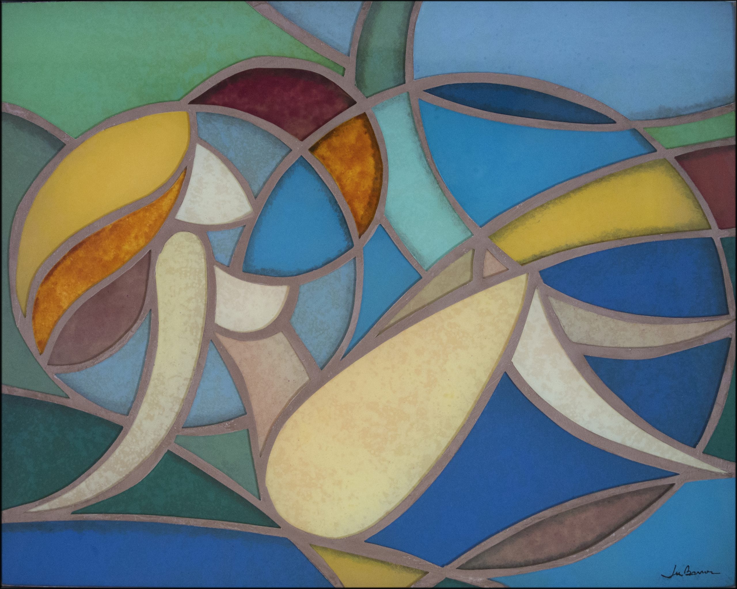 Ju Barros – Intensamente Amar – 40cm x 50cm – mosaico com pintura em vidro – 2021