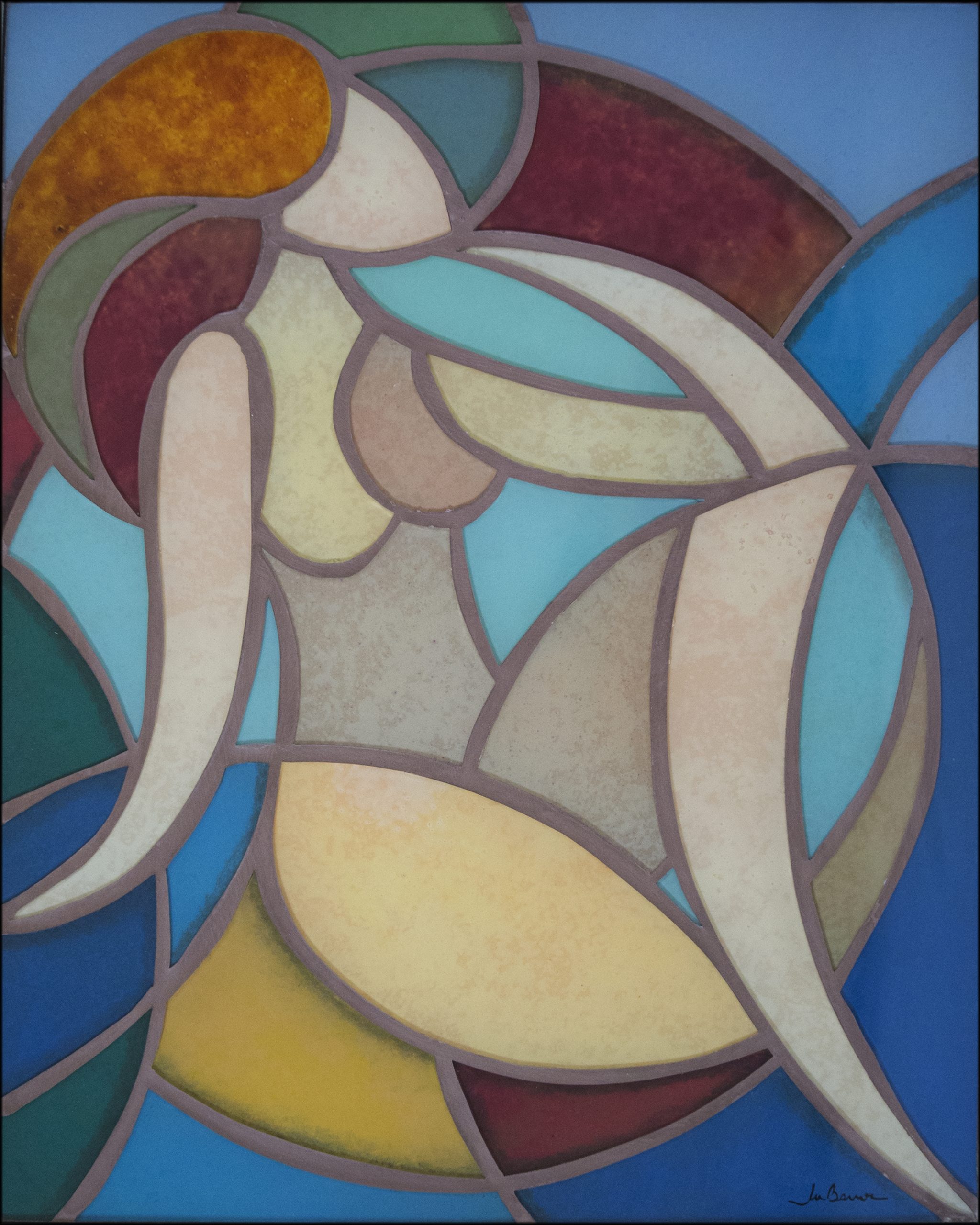 Ju Barros – Livremente Pensar – 50cm x 40cm – mosaico com pintura em vidro – 2021