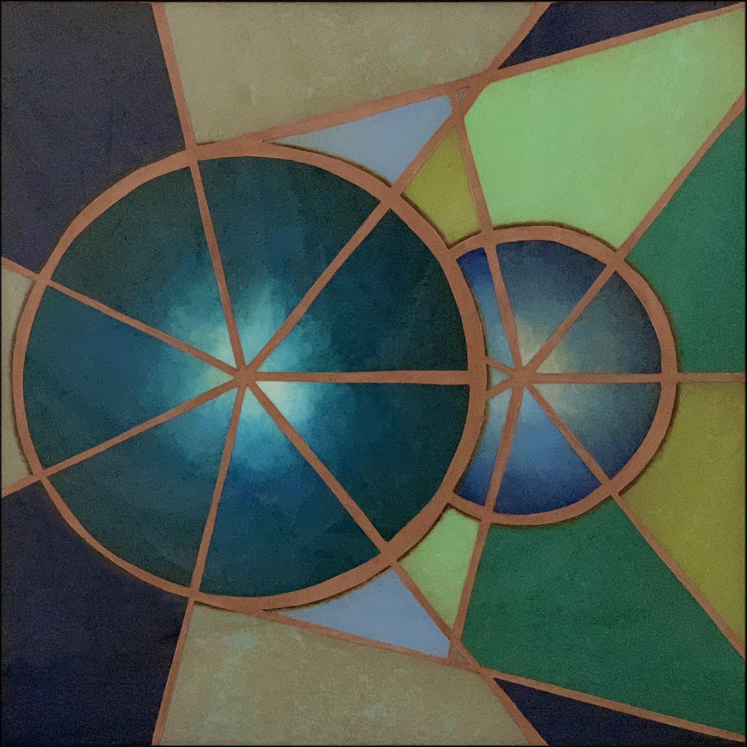 Ju Barros – Reflexo – 80cm x 80cm – mosaico com pintura em vidro – 2021