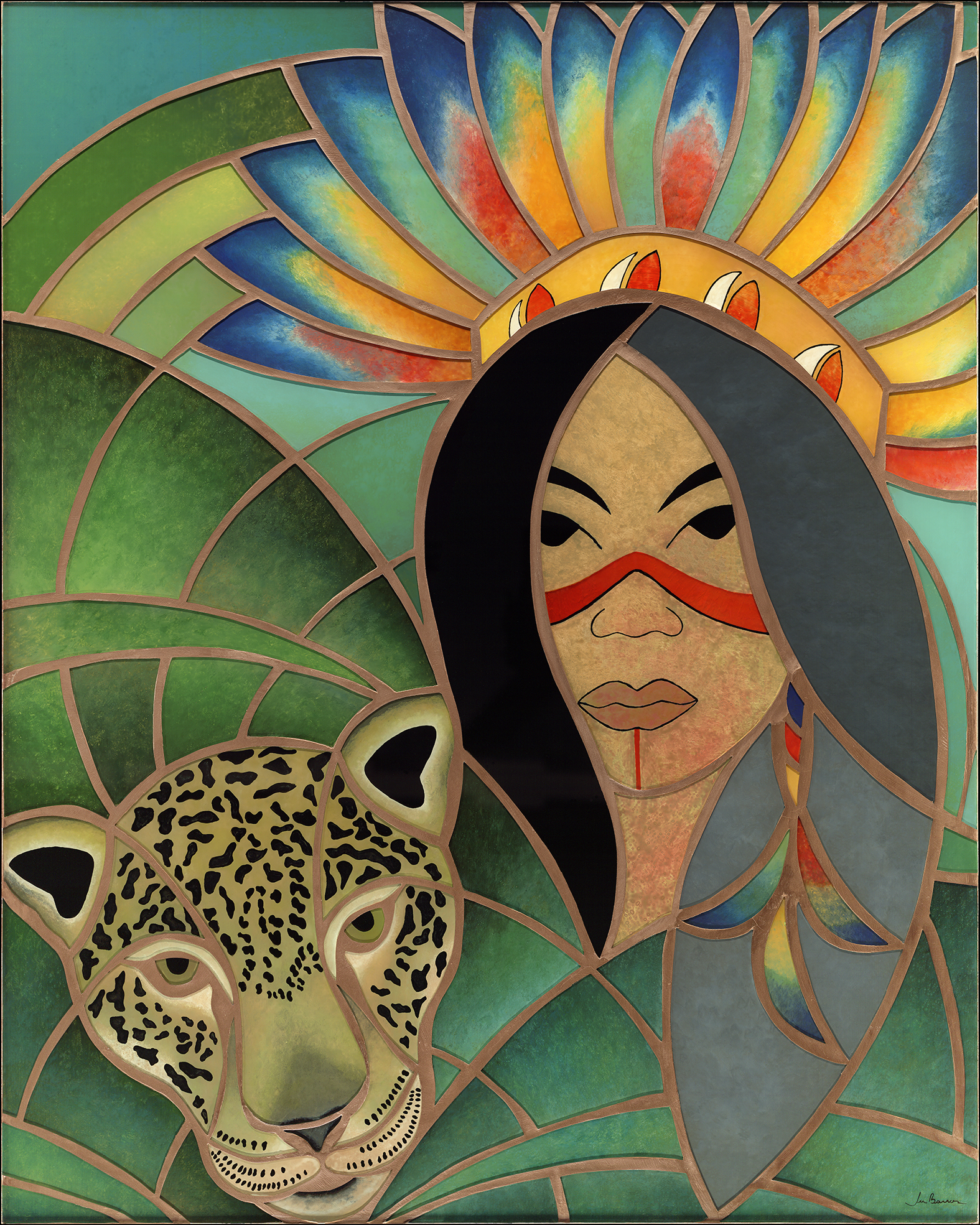 Ju Barros – Sabedoria Ancestral – 100cm x 80cm – mosaico com pintura em vidro – 2021
