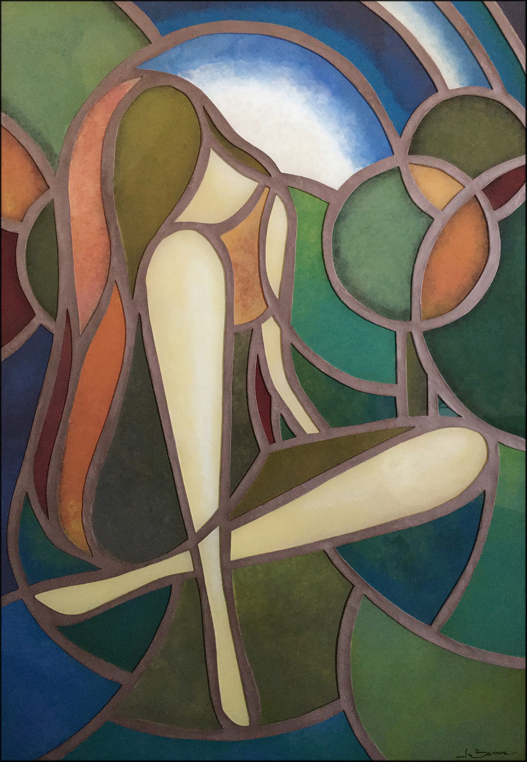 Ju Barros – Solitude – 100cm x 70cm – mosaico com pintura em vidro – 2020